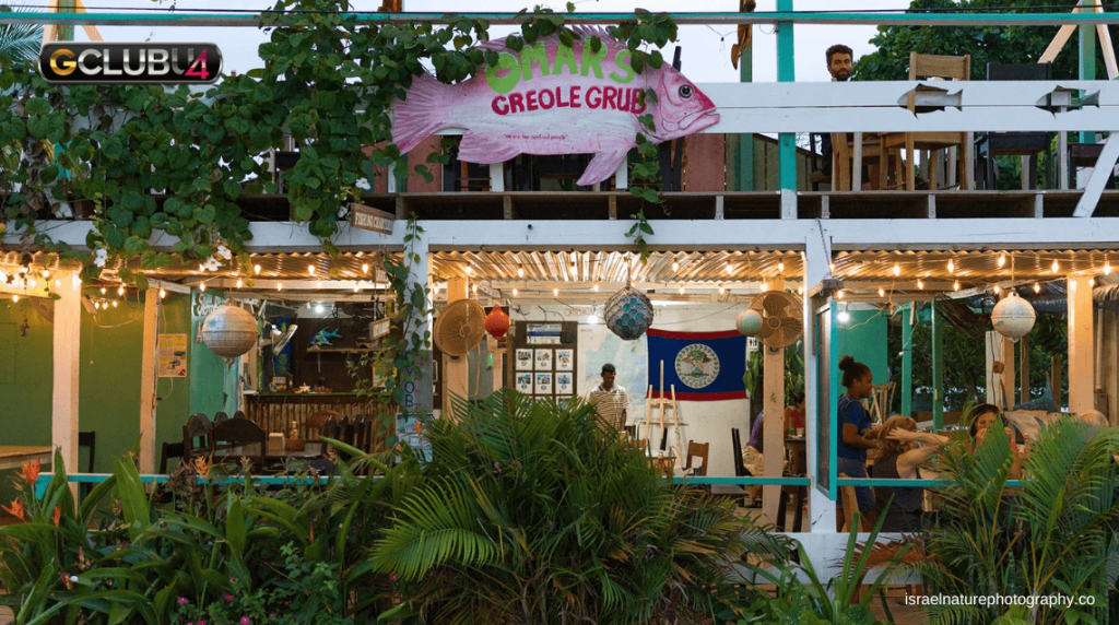ร้านอาหารริมน้ำในปลาเซนเซีย เบลีซ
